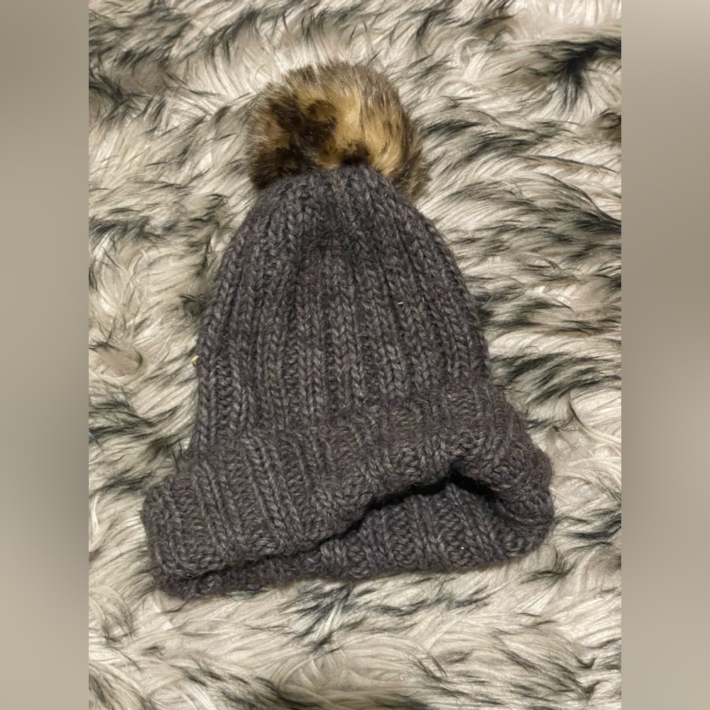Brown PomPom Beanie
